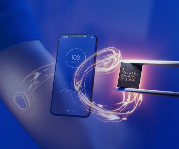 超小型設計と卓越した電力効率を備えたnRF54Lシリーズの最新モデル「nRF54LV10A」は、
ウェアラブルバイオセンサーや持続型血糖測定機器（CGM）向けに最適。