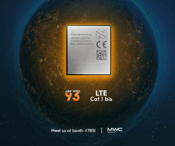新製品nRF93M1は、高速通信、低消費電力、クラウド対応の統合機能、そして容易な導入を実現し、5G eRedCapに先駆けてNordicのポートフォリオを拡充 